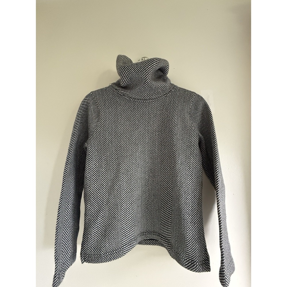J.Crew Women's Herringbone Turtleneck Pullover Sweater Black White Size S